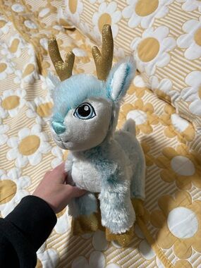Build-A-Bear Light Blue Reindeer with Gold Antlers